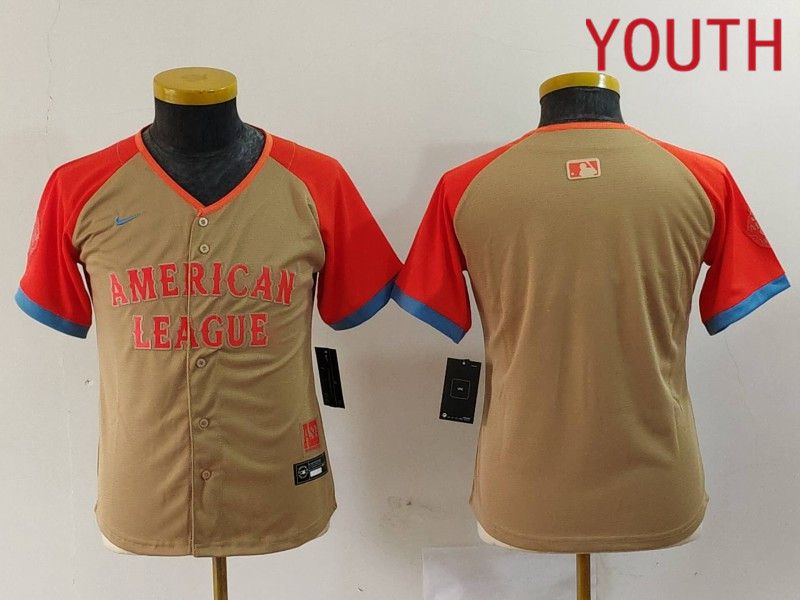 Youth New York Yankees Blank Orange All star 2024 Nike MLB Jersey style 2->youth mlb jersey->Youth Jersey